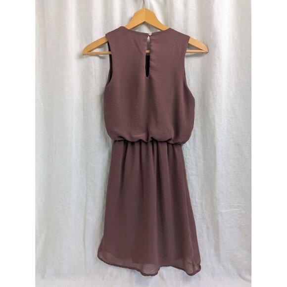 Final Touch women's size small burgundy brown mini dress elegant bridesmaid H10 - Picture 4 of 6